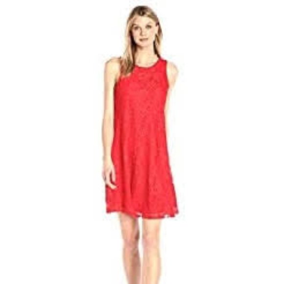 Sharagano Sleeveless Res Lace A Line Dress 4 - Picture 1 of 9